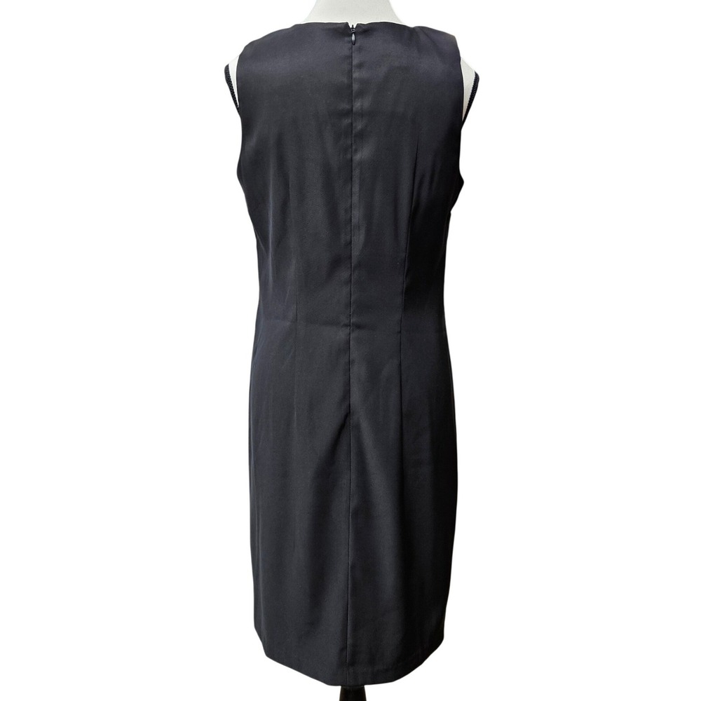 AB Studio Sheath Dress Women 10 Black Beaded Neckline Sleeveless Halter Boho - Picture 3 of 11